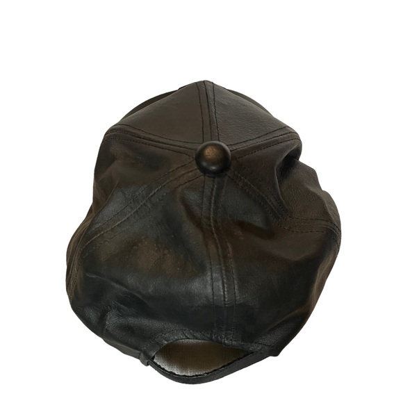 Vintage Genuine Leather Harley Davidson Strap-back  Motorcycle Riding Hat Cap - Picture 12 of 16